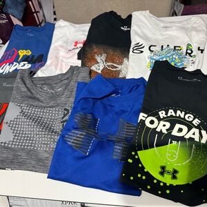 Under Armor Kids' Short Sleeve Tees - Black, Blue, Gray & White Mix